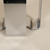 Close up of chrome base of Biglia lamp