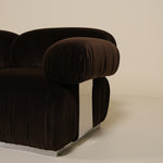 Brown sofa on a beige background
