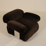 Brown armchair on a beige background