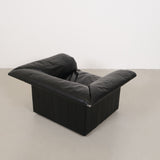 Black Leather Lounge Chair by Poltrona Frau