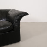 Black Leather Lounge Chair by Poltrona Frau