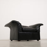 Black Leather Lounge Chair by Poltrona Frau