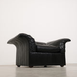 Black Leather Lounge Chair by Poltrona Frau