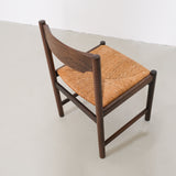 Italian dining chairs with rattan - set of 4