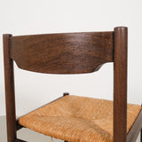 Italian dining chairs with rattan - set of 4