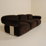 Brown sofa on a beige background