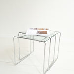 Chroom Mimiset glas Nesting Tables