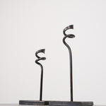 Abstract spiral metal candlesticks set