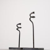 Abstract spiral metal candlesticks set