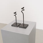 Abstract spiral metal candlesticks set