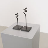 Abstract spiral metal candlesticks set