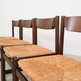Italian dining chairs with rattan - set of 4