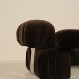 Brown modern chair on a beige background