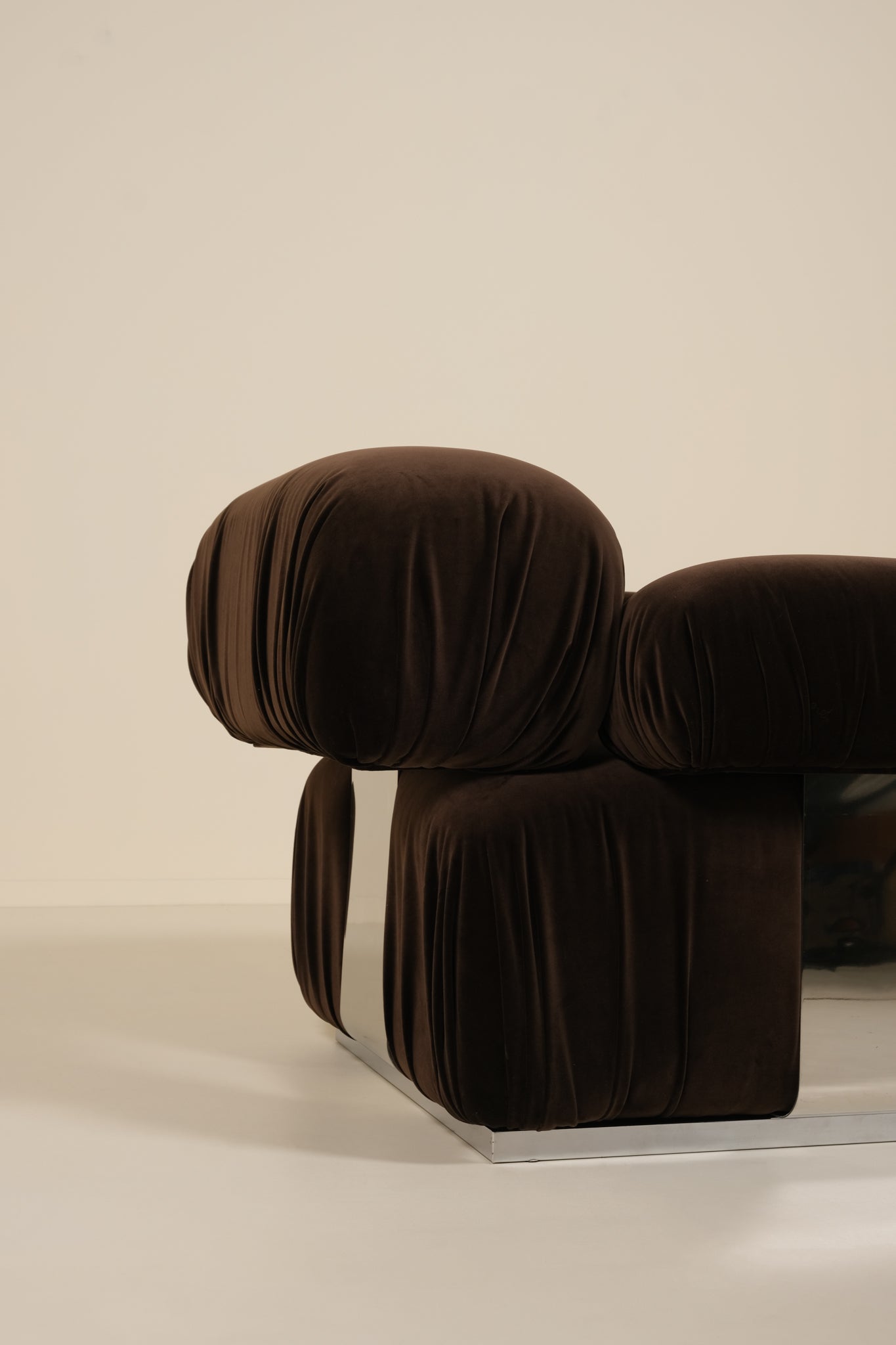 Brown modern chair on a beige background