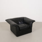 Black Leather Lounge Chair by Poltrona Frau