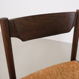 Italian dining chairs with rattan - set of 4